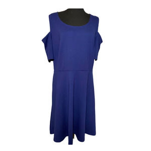 Isaac Mizrah Live‎ Womens Open Shoulder Blue Dress Size Large